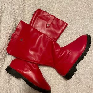 Red girls tall boot